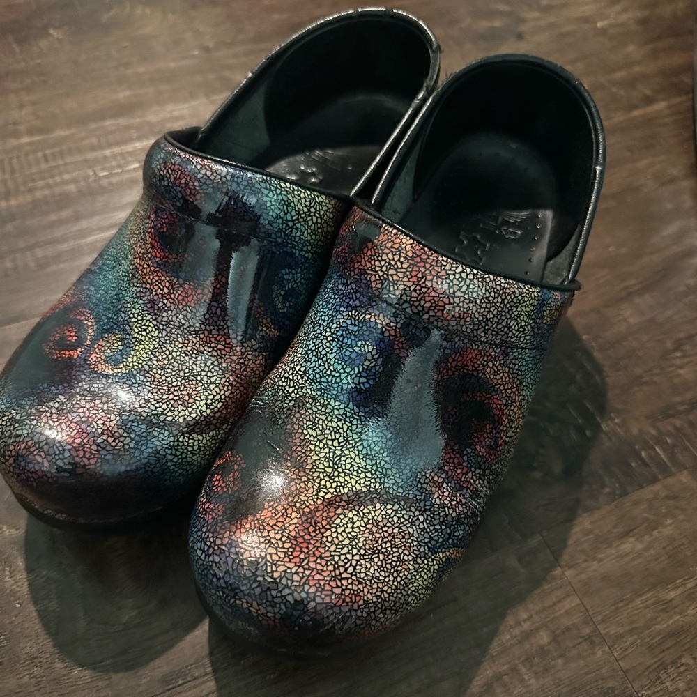 Dansko Iridescent Swirl Clogs